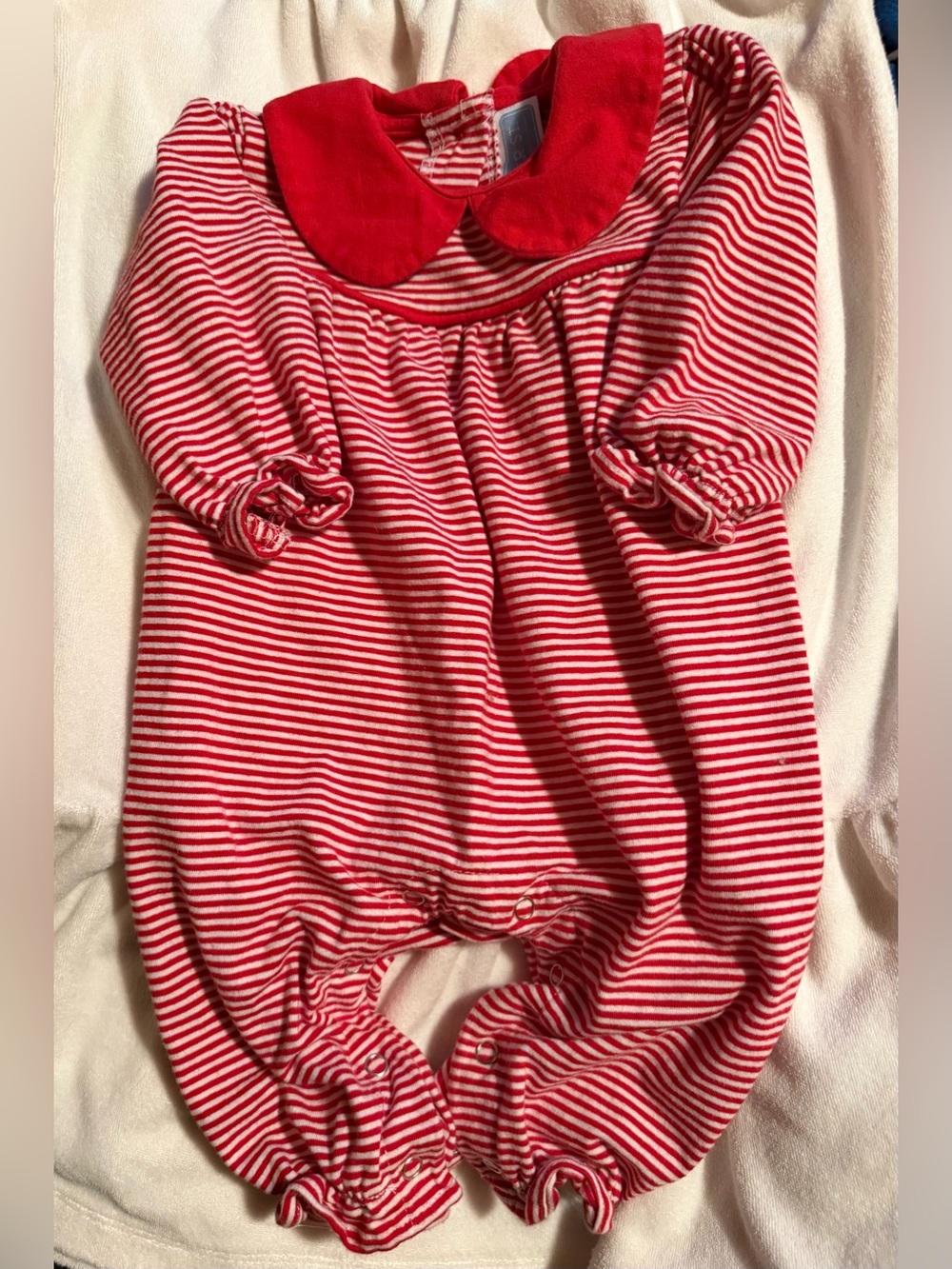 Red & White Striped Baby One-Piece Romper